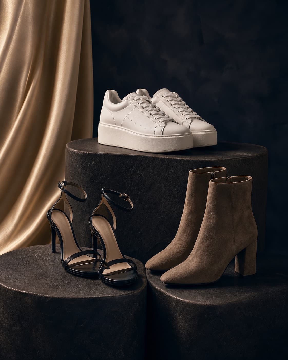 Sculptural footwear campaign