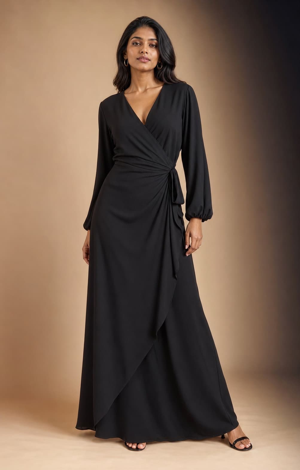 Midnight Bloom Wrap Dress