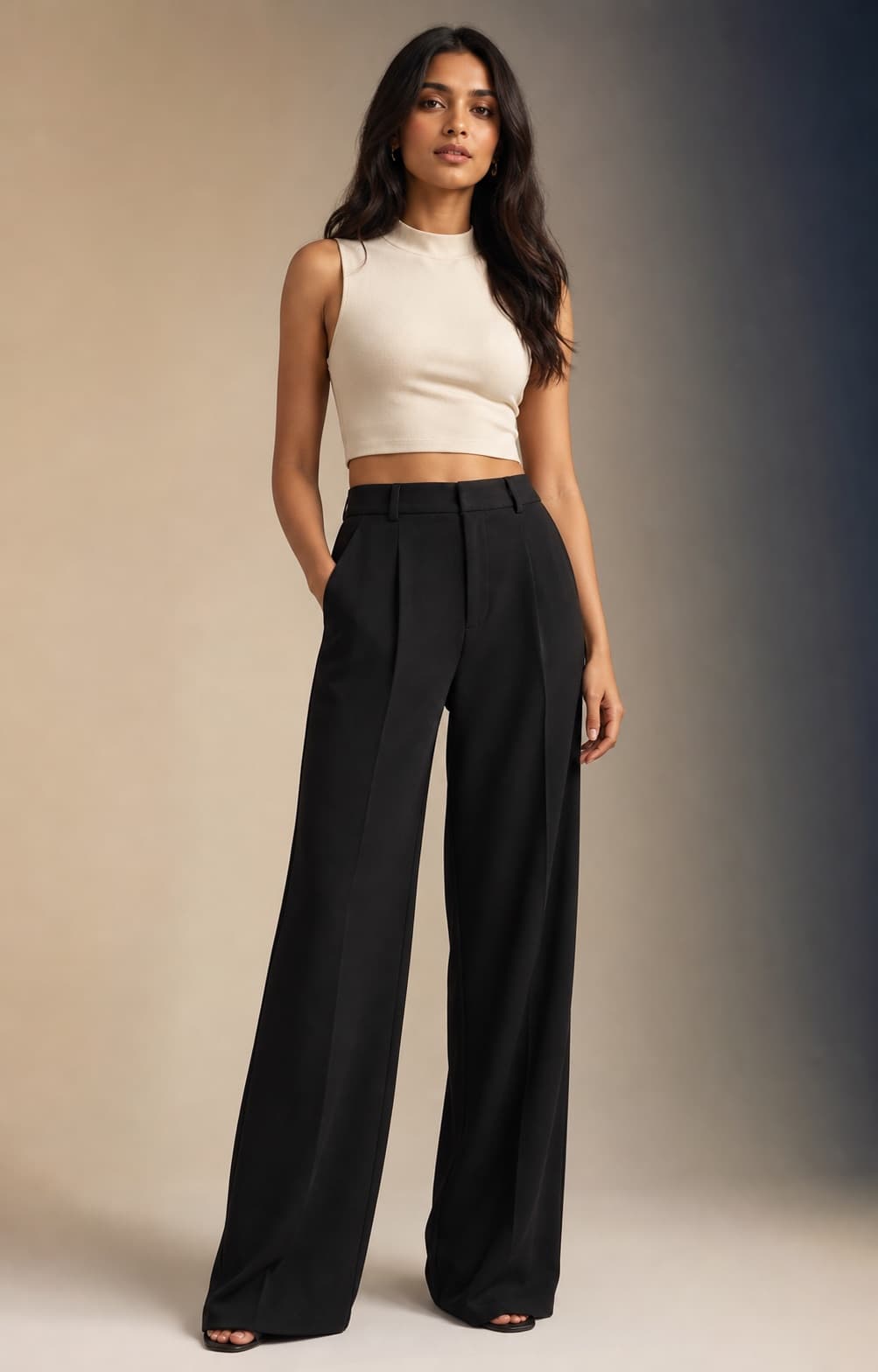 High-Rise Wide Leg Trousers